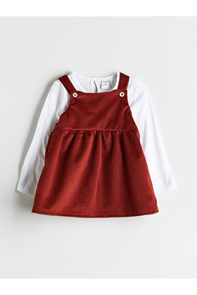 LC Waikiki Crew Neck Basic Girl's T-Shirt and Salopet