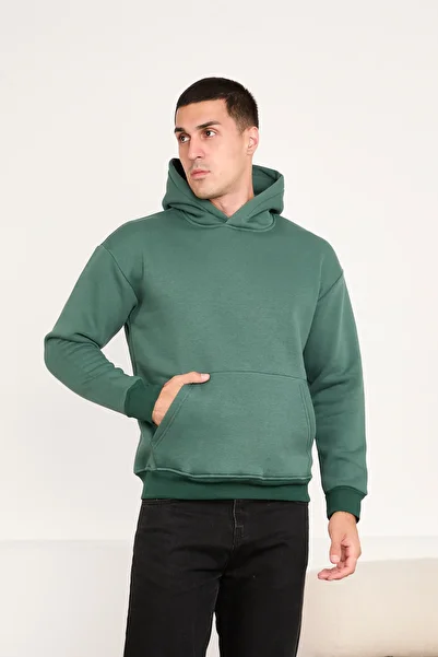 STOCX Men's Basic Oversize Hooded Sweatshirt