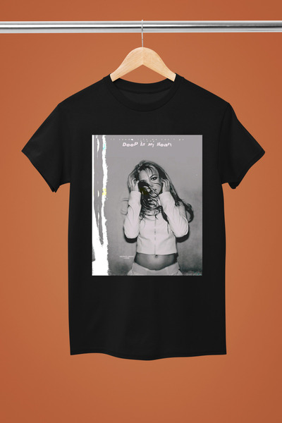 MAGORS تيشيرت بريتني سبيرز مطبوع من القطن برقبة دائرية وأكمام قصيرة