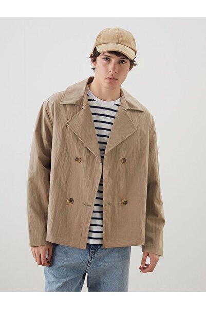 LC Waikiki Xside Beige Double-Breasted Collar Men's Jacket