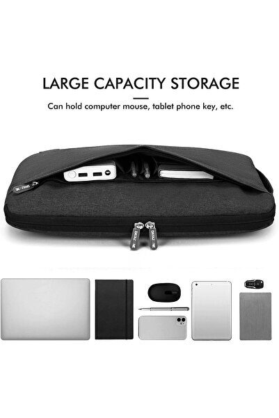 Datazone حقيبة حماية للكمبيوتر المحمول مقاس 15.6 بوصة مع جيب جانبي كبير، أسود (LB-2022، نايلون)