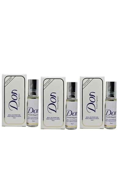 Don 3 pieces of alcohol-free roll-on perfume without concentration - 6 x 3 ml