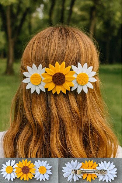 Diloshtrend Design Neşeli Papatya Otomat Pens Toka (12CM)