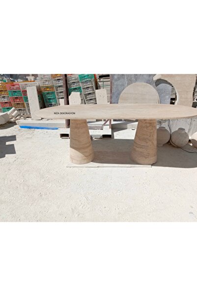 niza dekorasyon DOĞAL TRAVERTEN YEEMK MASASI