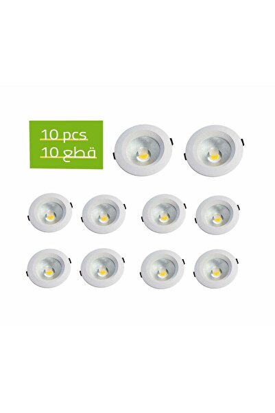 GENERAL'S مجموعة كشافات 10 سم 10 وات LED تعمل بالطاقة الشمسية، مجموعة من 10 قطع