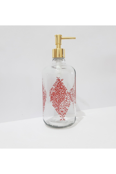 renkli çiçekler 800 ml Glass Liquid Soap Dispenser Patterned Large Size Soap Dispenser