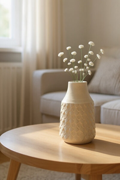 ardesta Vas decorativ din pulbere de piatră realizat manual 19 cm |   Vază ma...