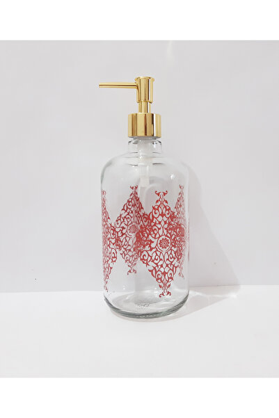 renkli çiçekler 800 ml Glass Liquid Soap Dispenser Patterned Large Size Soap Dispenser