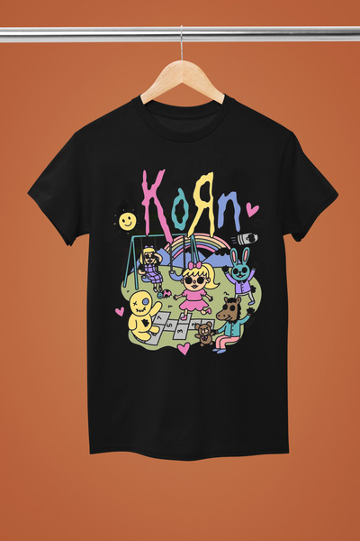 MAGORS تيشيرت كورن مطبوع من القطن بأكمام قصيرة وقصة عادية