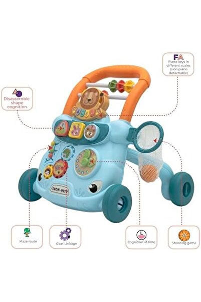 The Moon Brand MOON Baby Push Activity Walker, for Baby Boy Girl 18-Months+ with Educational Play Learning Panel, C