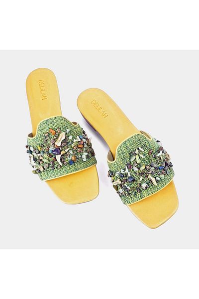 Delilah Sahara Genuine Leather Sandals – Handcrafted, Double Cushioned – Citrine