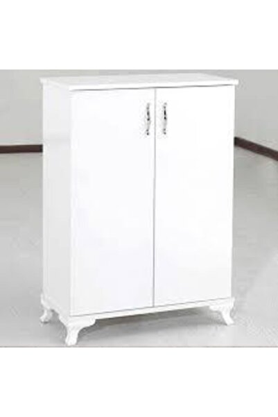 DZGN HOME Moda Ahşap Çok Amaçlı 2 Kapaklı 3 Raflı Dolap ve Ayakkabılık, Mutfa...