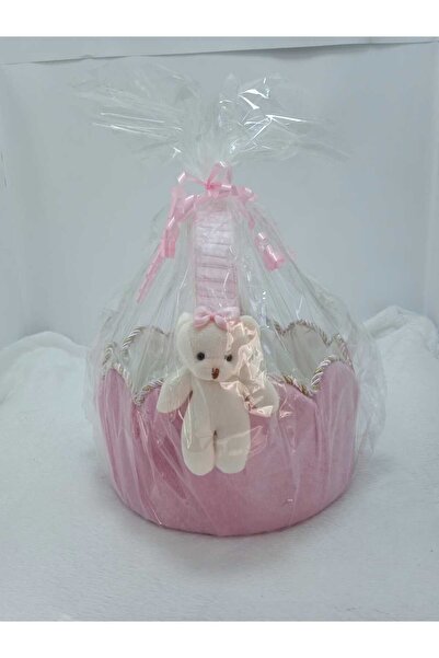 ZİRVEHOBİ AYICIKLI BEBEK SEPETİ PEMBE