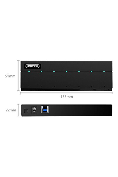 Unitek موزع USB Y-3184 مزود بـ 7 منافذ USB 3.2 من الجيل الأول