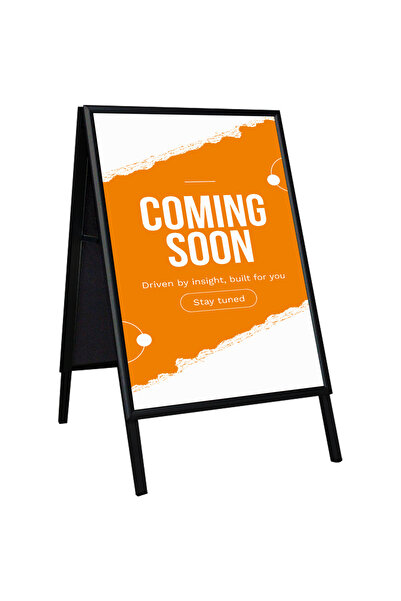 DESMARK Çift Taraflı B2 (50x70)Siyah A Pano Kaldırım Panosu Reklam ve Afiş Pa...