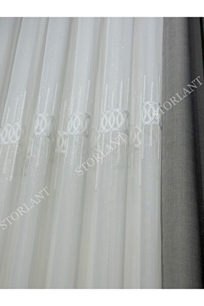 Storlant Loop Line Premium Bamboo Tulle Curtain |   Heavy Weight, 1/3 Tight Pleats, No Ironing Required L Suitable for Any Room