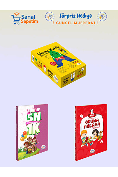 öğretmen evde Öğretmenevde 1. Sınıf Set - 5N1K - Okuma Anlama Çalışmaları (Gü...