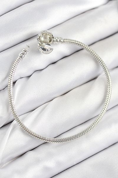 Clariss Brass Charm Topcuk Model Silver Color Women's Bracelet