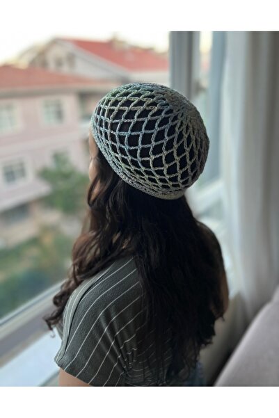 A&D HANDMADE Hand Knitted Mesh Beanie Hat>Hair Accessory
