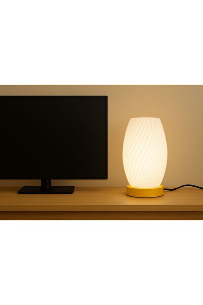 Generic Modern Çizgili Masa Lambası – Dekoratif LED Gece Lambası & Abajur