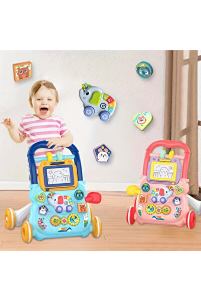 Generic عربة أطفال للتعليم المبكر، سيارة لعبة بعجلات دفع وسحب ونشاط موسيقي لل...