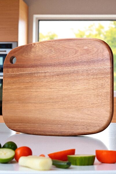 OK Wood لوح تقطيع وعرض خشبي طبيعي 100% كبير الحجم - تصميم أنيق ومتين وقابل لل...