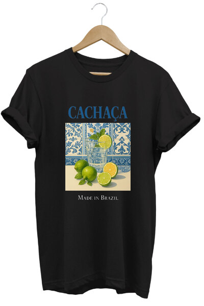 onsrawear Cachaça Kaşasa Cocktail Pinga Caninha Brazil Lemon Printed Unisex Basic T-Shirt
