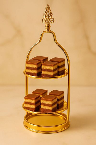 ALMASA 2-Tier Gold Cake Stand
