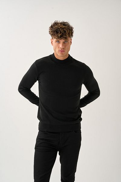 Redline Aristo Standard Fit Half Turtleneck Sweater Black