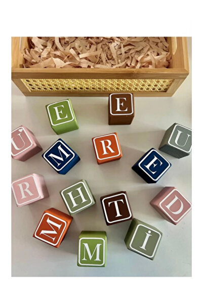 mogokids Tekli renkli Adet isimli harf küpü (istedıgınız rengi yazın)