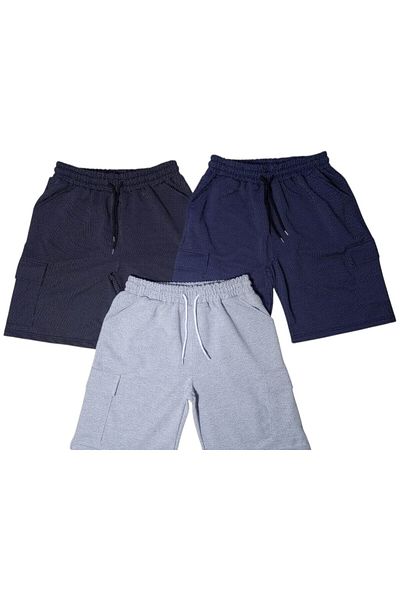 GOLSREY Set of 3 Comfortable Fit Unisex Cargo Pocket Sports Shorts