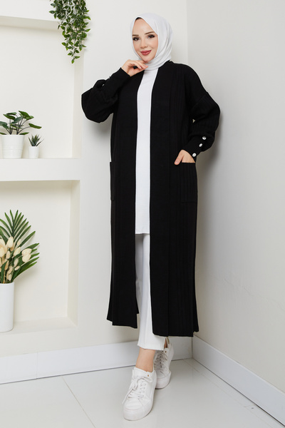 Pamuk Butik Γυναικεία Ζακέτα Πλεκτό Πλεκτό Ατσάλι με Κουμπιά Σάλι