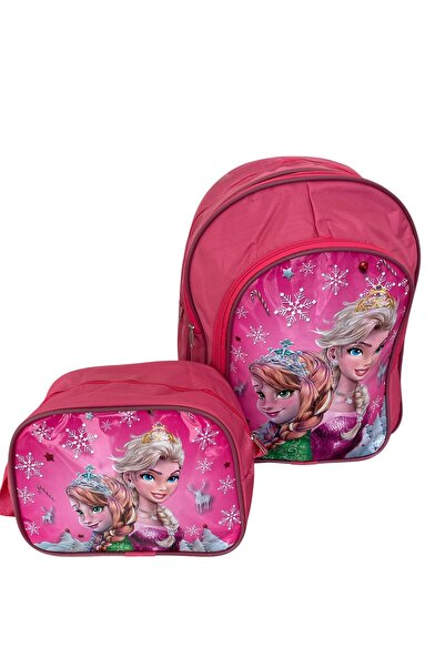 MUBX İlk Okul Çantası 2'li Seti Erkek Çocuk Ilkokul Çantası Frozen Elsa Desenli