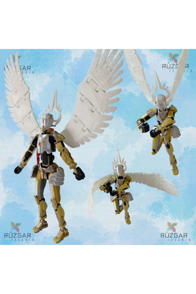 Rüzgar Tasarım Ultra Kill Gabriel with Wings All Joints Movable Robot Dummy Action Figure Toy Titan 13
