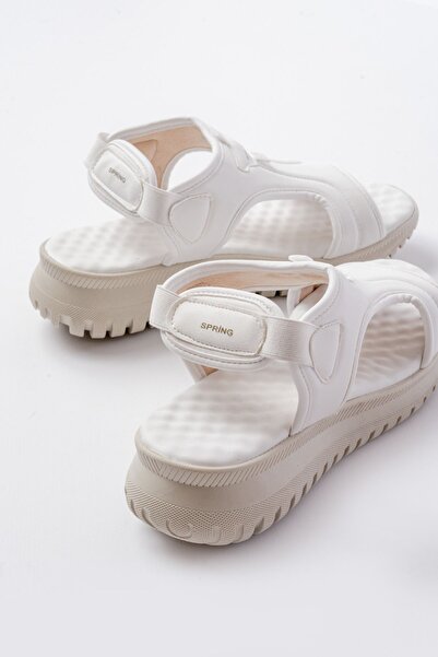 Budi T-221 White Spring Parachute Fabric Elastic Orthopedic Women's Sandals