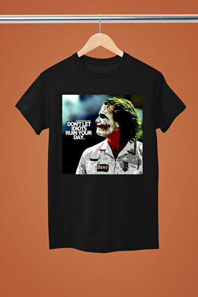 MAGORS تيشيرت جوكر مطبوع من القطن بأكمام قصيرة وقصة عادية