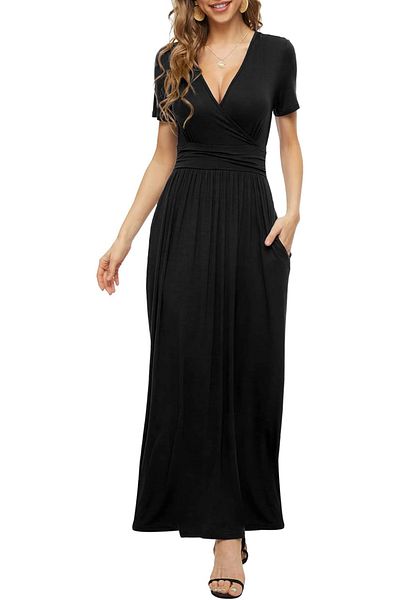 OEM Long, loose, sleeveless black dress, size S