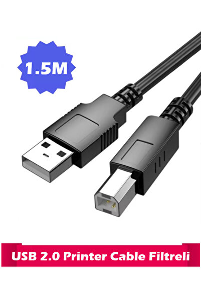 Vwin Printer Cable (1.5 Metre) Filtreli USB 2.0 Yazıcı Kablosu Hp Epson Canon...