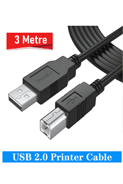 Vwin Printer Cable (3 Metre) Filtreli USB 2.0 Yazıcı Kablosu Hp Epson Canon X...