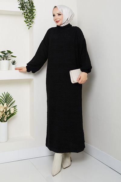 Pamuk Butik Women's Hijab Ribbed Knitwear Dress