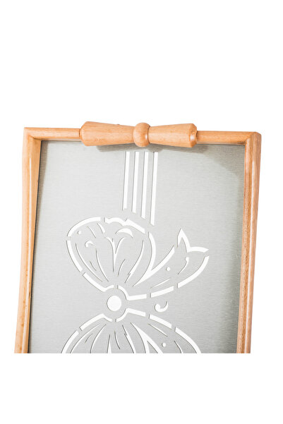 Dania Set of 2 wooden trays with a decorative base and a transparent acrylic layer, size (33*23)(41*29) cm