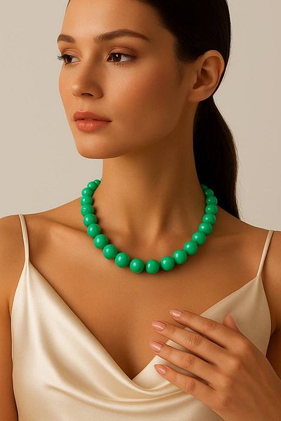 STEELVA Acrylic Chunky Beads Handmade Necklace