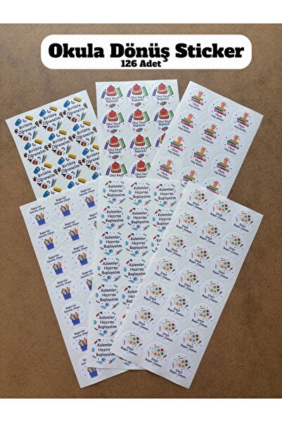 hdsticker 126 Adet 3 cm Okula Dönüş Sticker - Okula Başlangıç, Öğretmen Etike...