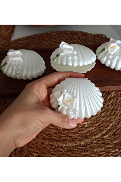 Sude Design 15 قطعة شمعة أصداف مع زينة زهرة غالا # زواج # الخطوبة # وعد