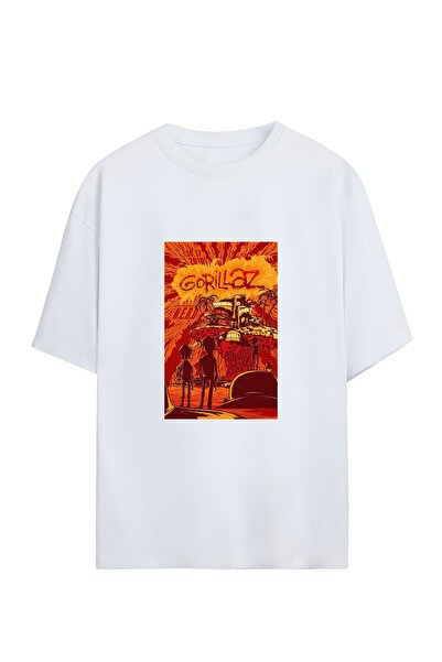 GraffTee تي شيرت قطني كبير الحجم للجنسين من GORILLAZ