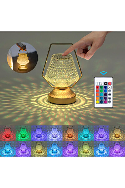 OEM Lampă de masă din cristal, 16 culori, 4 moduri, cu diamant roz, reîncărca...