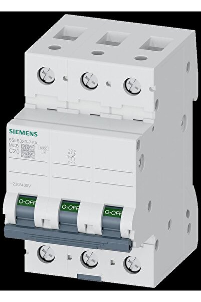 Siemens - 3P 20A 6kA C Serisi Trifaze Anahtarlı Otomatik Sigorta 5SL6320-7YA