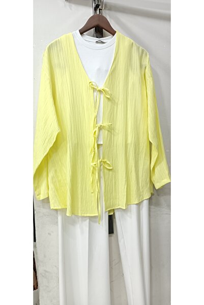 GÜLSEVEN Loose Fit Kimon Wrap-Around Fabric 100% Cotton