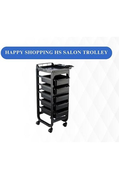 Generic HS Salon Trolley, 5 Drawers Barber Trolley, Black Hairdresser Cart for Multipurpose, Space Saving Sa