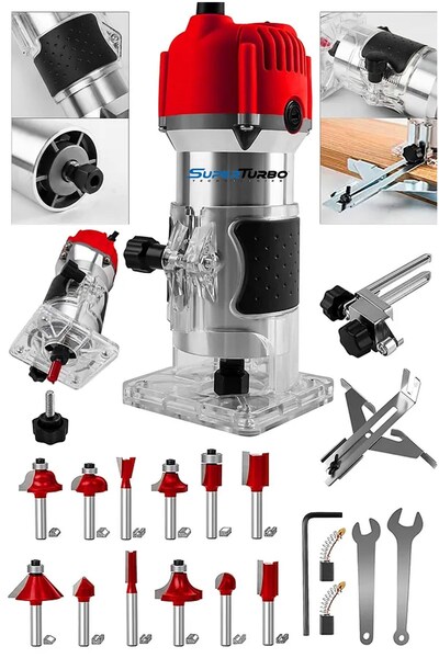 SUPERTURBO Bakır Sargı System 3000W Devir Ayarlı Formika Freze Makinesi 6 Mm ...